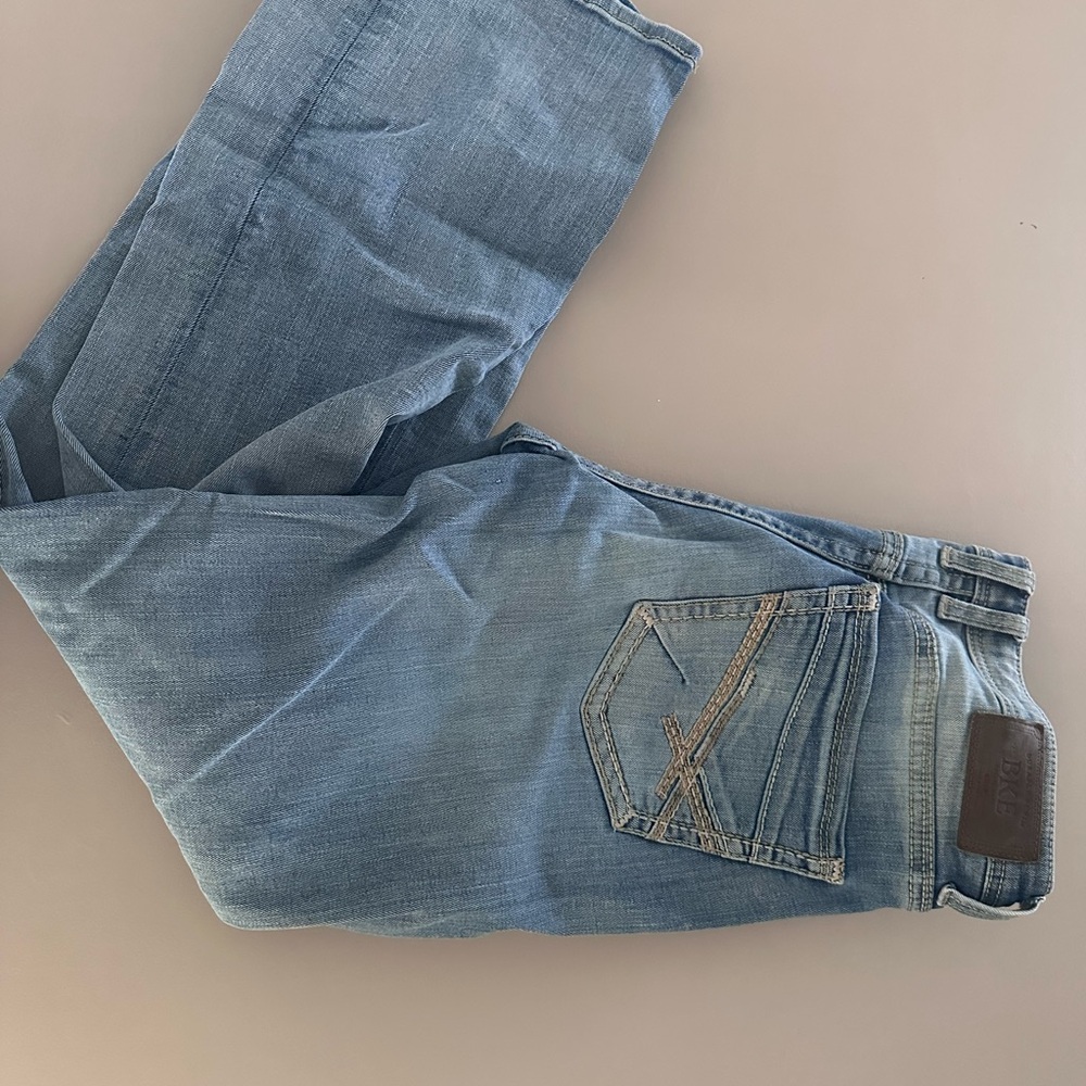 BKE Men's Light Blue Straight Jeans